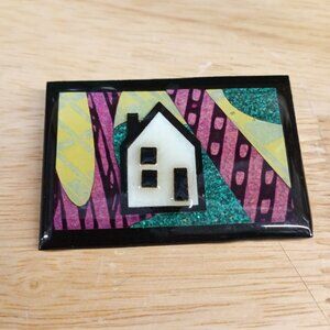 Amazing Handcrafted House BROOCH Scarf Pin. Mother's Day Gift